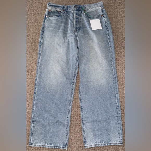 pistola Denim - Pistola Cassie Crop High Rise Straight light blue Jeans Size 29 Radiant Wash NWT